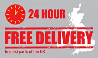 24 hour FREE delivery to most parts of the UK